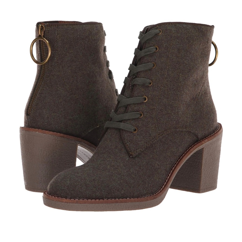 Lucky Brand Women's Borelis Block Heel Lace Up Boot